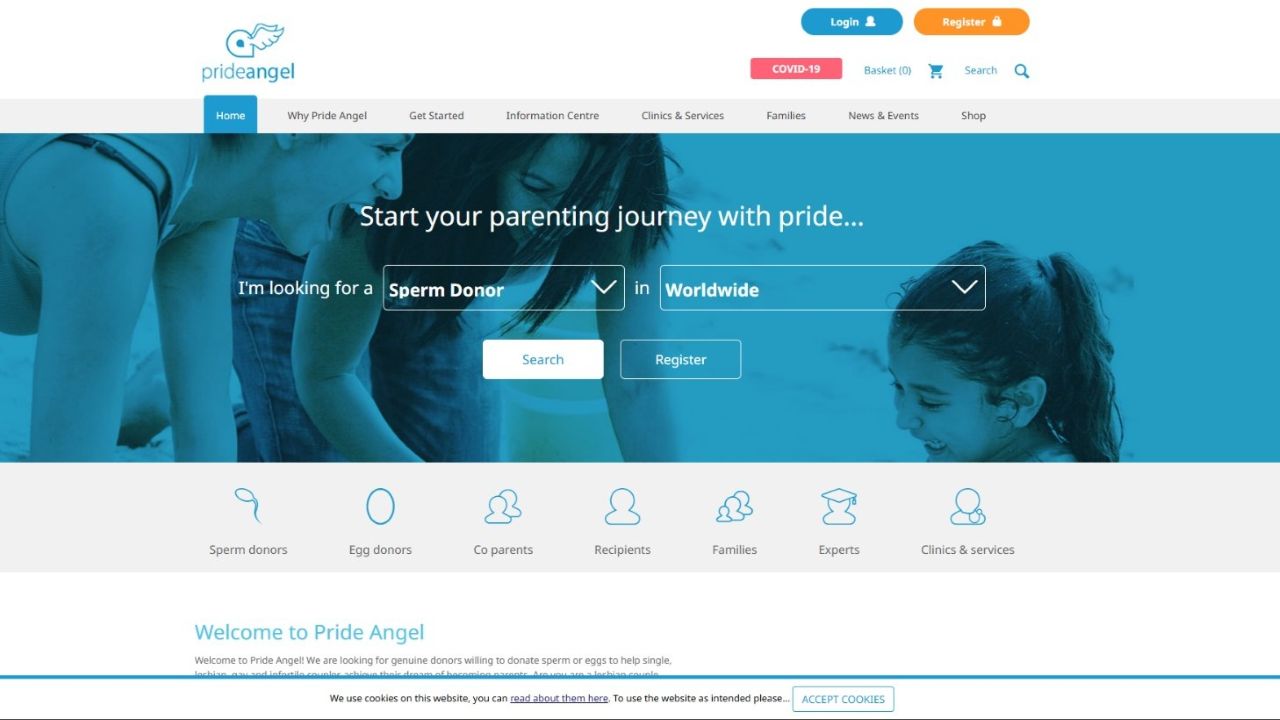 Pride Angel Landingpage: LGBTQ+-freundliche Spender- und Co-Parenting-Vermittlung